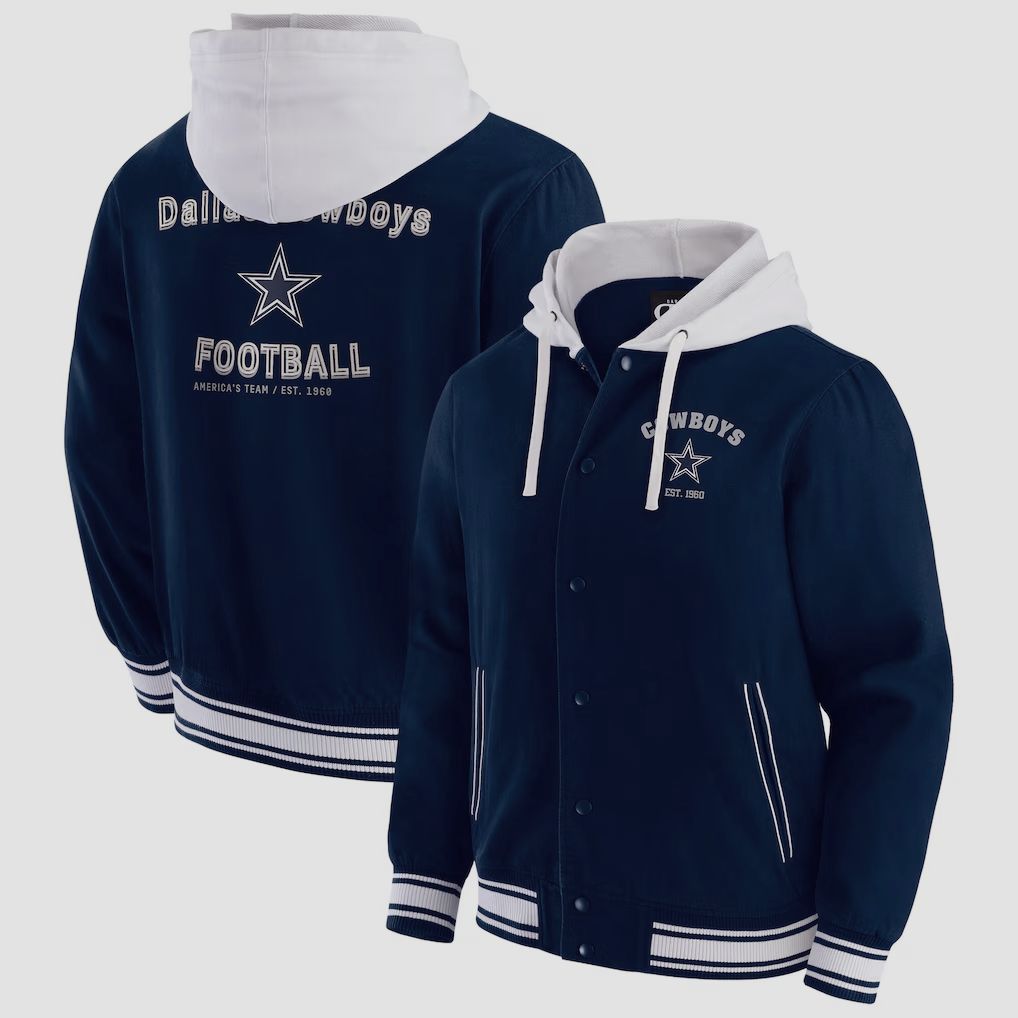 Men 2026 NFL Dallas Cowboys  jacket hoodie Blue 011